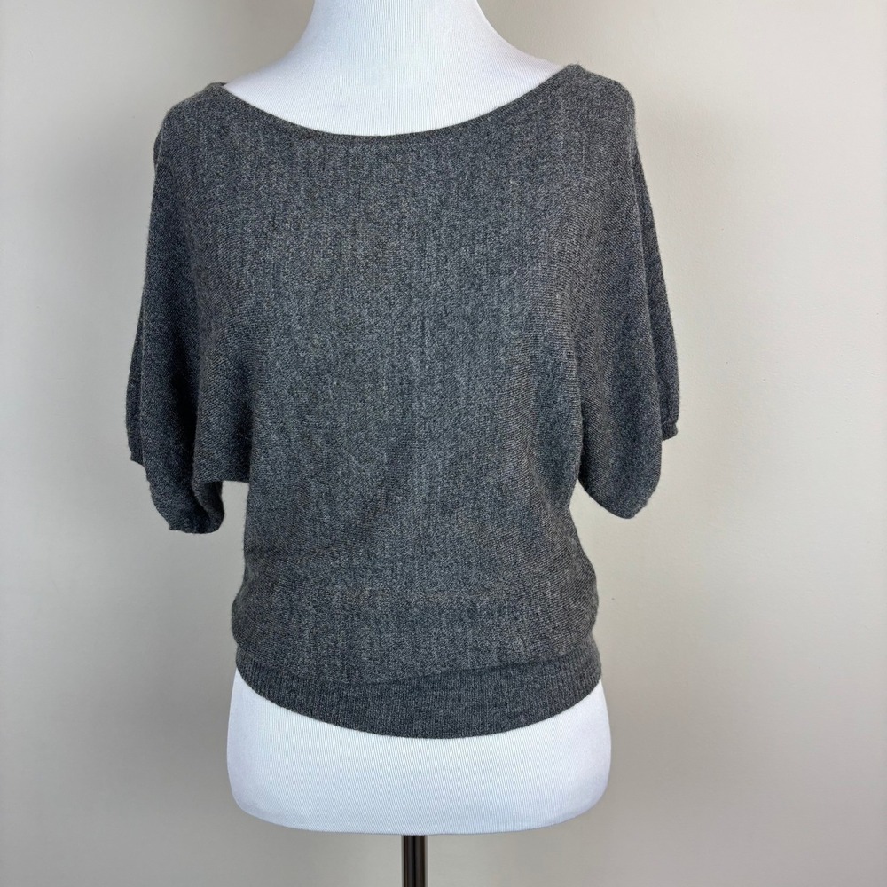 Outback Red Knit Sweater Top Womens XS Grey Dolman Short Sleeve Merino Wool